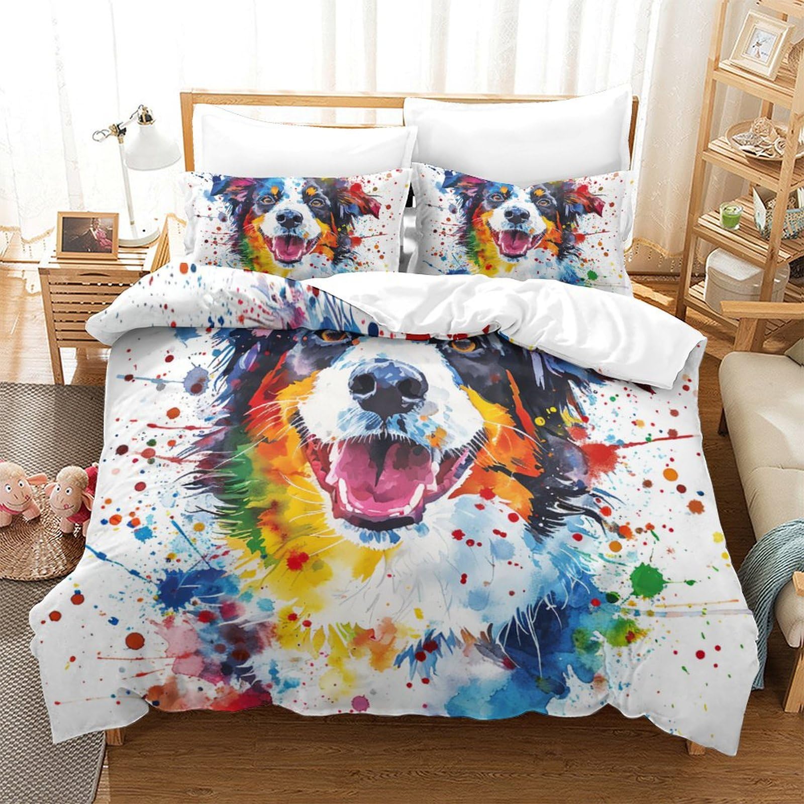 Parure Bernese Mountain microfibre 3D à fermeture éclair pour lit ado et enfants