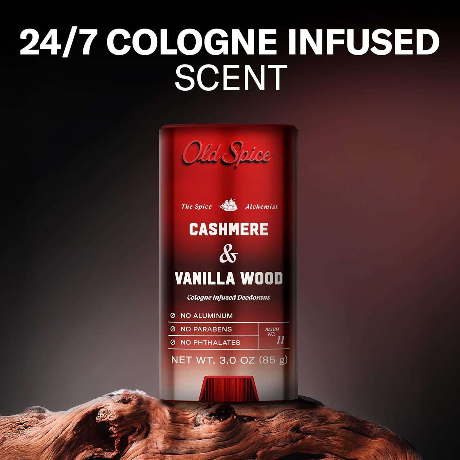 Old Spice Aluminum Free Deodorant for Men, The Spice Alchemist Collection, 24/7 Cologne Infused Scent, No Trade Off Formula, Free of Parabens & Phthalates, Cashmere + Vanilla Wood Scent, 3.0 oz - Image 2