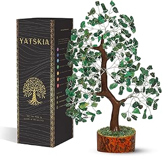 YATSKIA Green Aventurine - Money Trees, Chakra Crystalsm Crystal Trees as Home Decor, Healing Crystals, Tree for Home, Crystal Gifts for Women, Healing Crystals and Gemstones, Tree of Life Necklace…