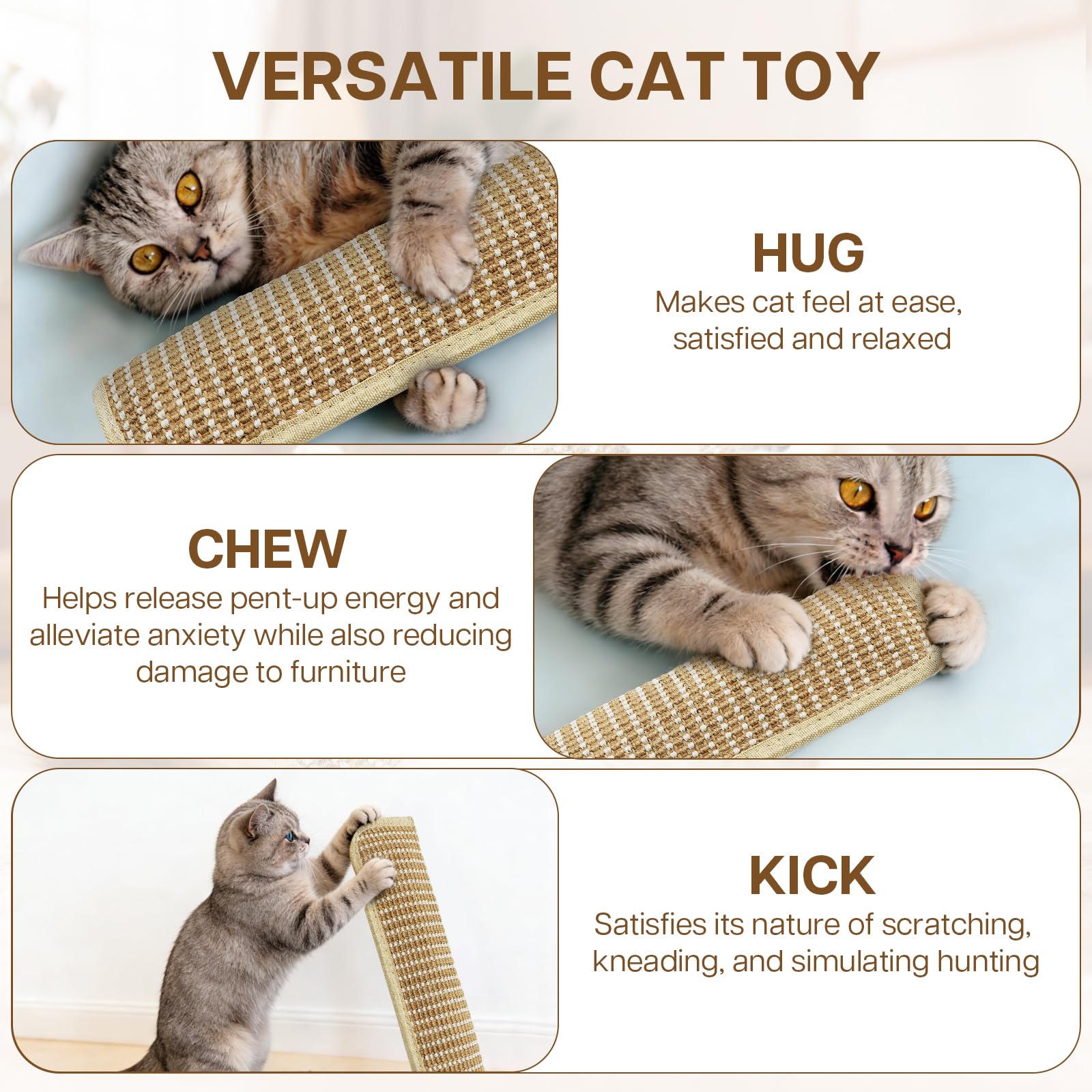 2 Pack 28,4 cm Sisalkissen Katzenminze Spielzeug für Katzen mit Silvervine Sticks, Katzenspielzeug mit A+ Bio Katzenminze Interaktives Kicker Spielzeug Kratzfest Sicher Kauspielzeug
