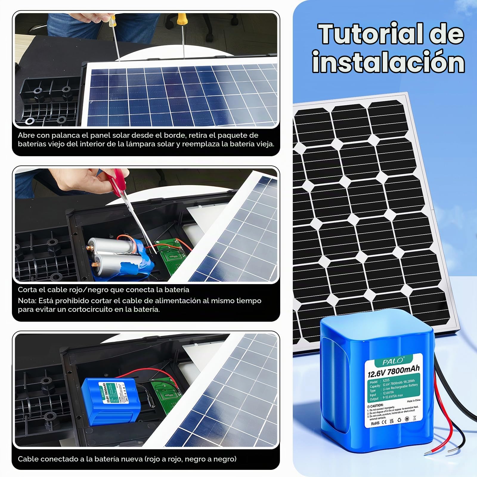 12.6V 7800mAh batería de Iones Litio con Cargador y línea de conexión y Adaptador Conector,para Panel Solar,videocámaras,videovigilancia,enrutador Inicio,Sistemas Alarma,lámpara Bricolaje