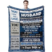 Quilazy Mes Valentines Day Gifts Blanket for Him Husband, Husband Gifts, Cool Christmas/Wedding Anniversary/Father's Day/Love/Birthday Gift for Husbands from Wife, to My Husbands Blanket 60"X 50"