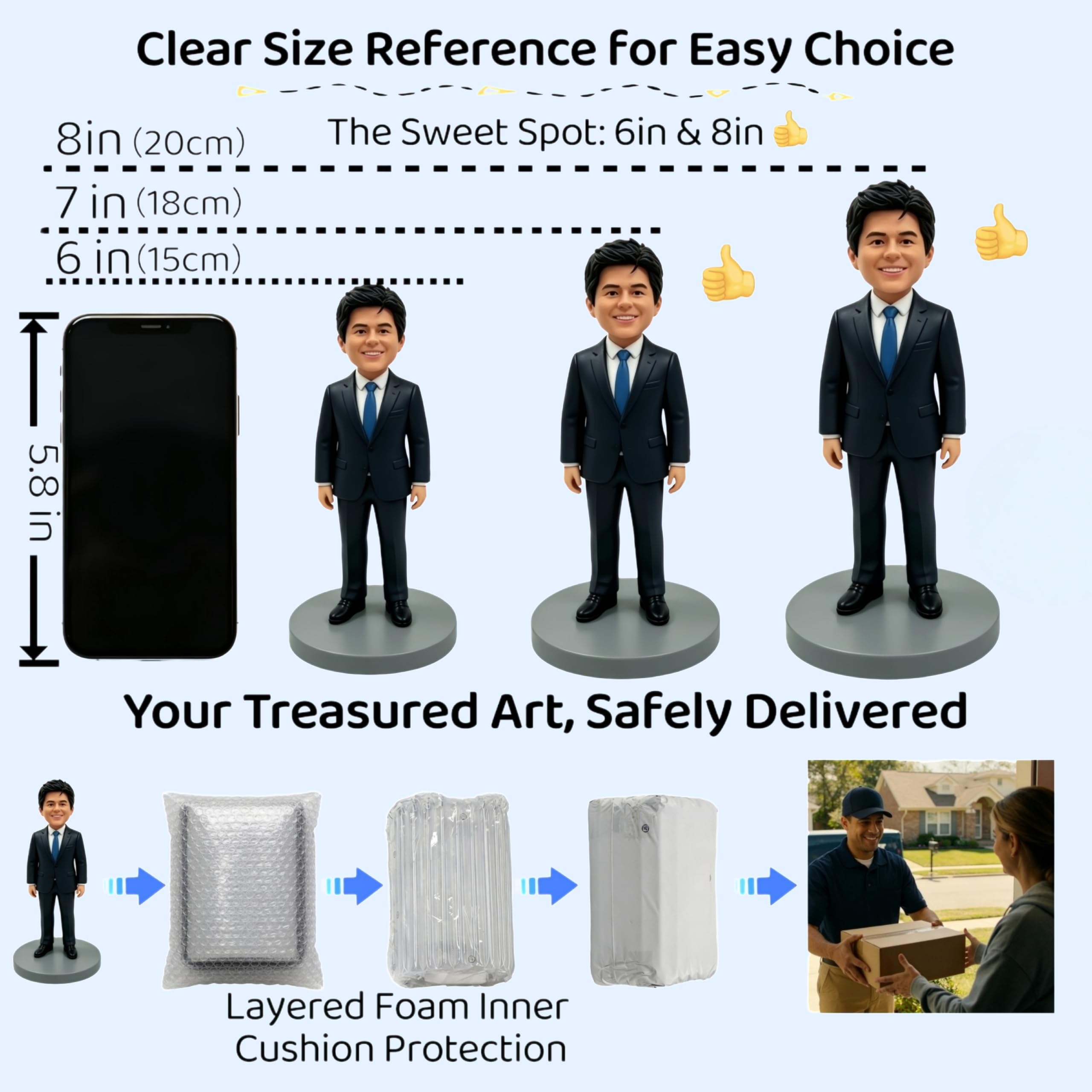 Figurine 3D personnalisée à partir de la photo, statue intégrale en argile polymère faite à la main avec étui à pinceaux de maquillage, cadeau pour appréciation d'artiste, décoration de bureau, départ