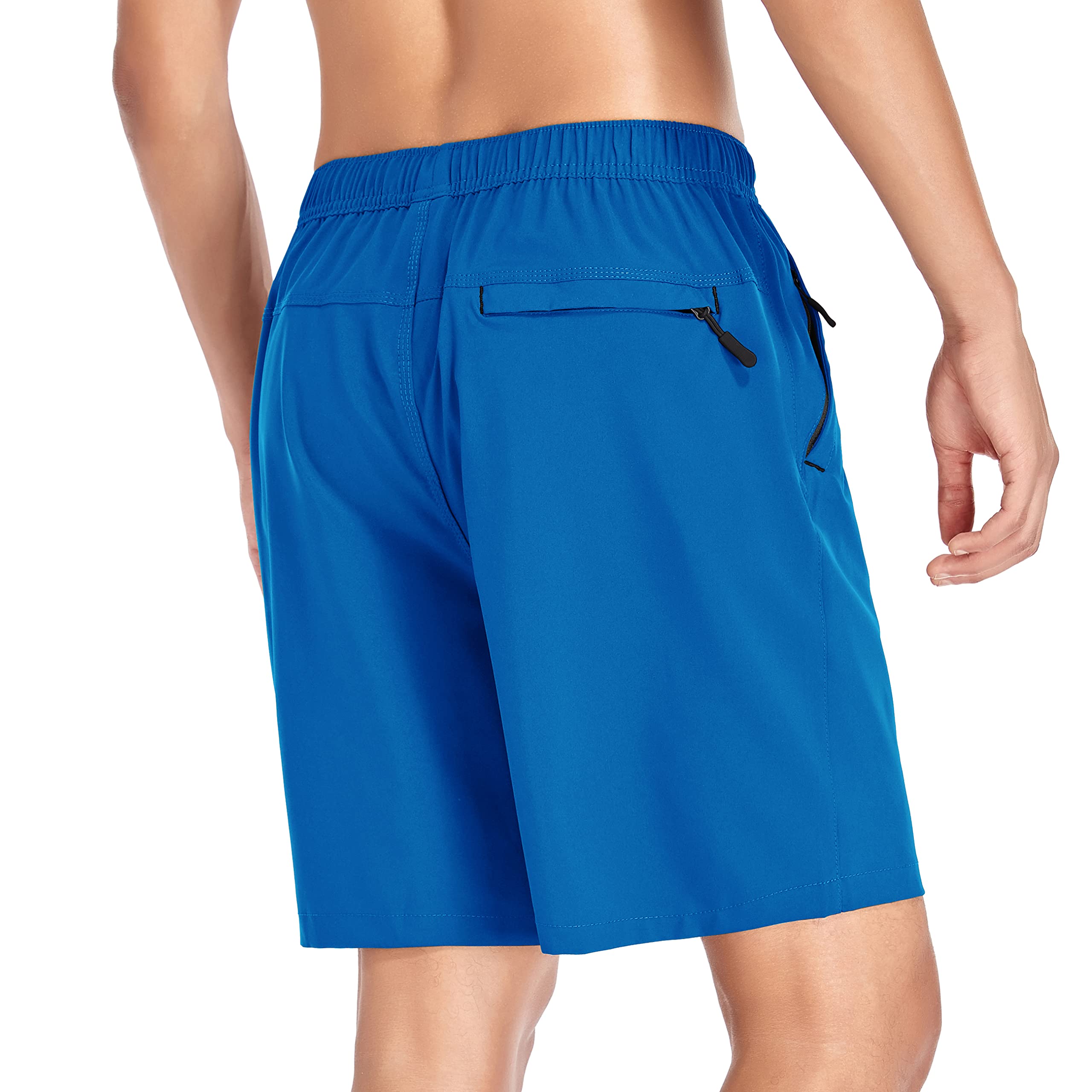 Selovzz Men's Gym Shorts Sports Quick Dry Workout Running or Casual Training Short with Zipper Pockets