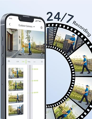 Miniatura 3 de GNCC Cámara para exteriores, cámaras 2K para seguridad en el hogar exterior, cámaras de seguridad para el hogar, detección de movimiento, visión