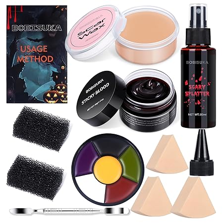 BOBISUKA Demonic Special Effects SFX Halloween Makeup Kit - 5 Colors