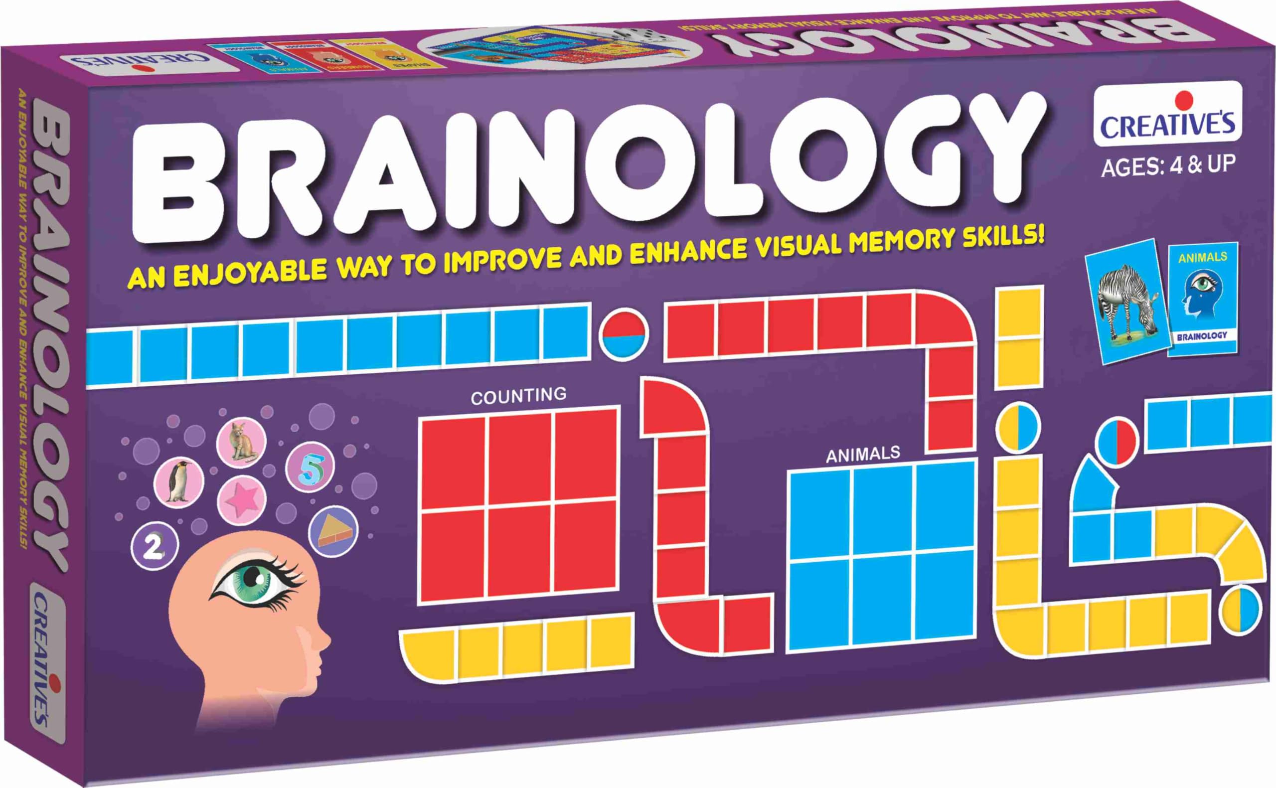 Creatives Brainology | Memory Skills Board Game | Fun & Challenging Board Game | Numbers, Shapes & Animals | Educational Board Game | Fun Activity Game for Children | Ages 4 & Up (B01BVF9LDE) Amazon Price History, Amazon Price Tracker
