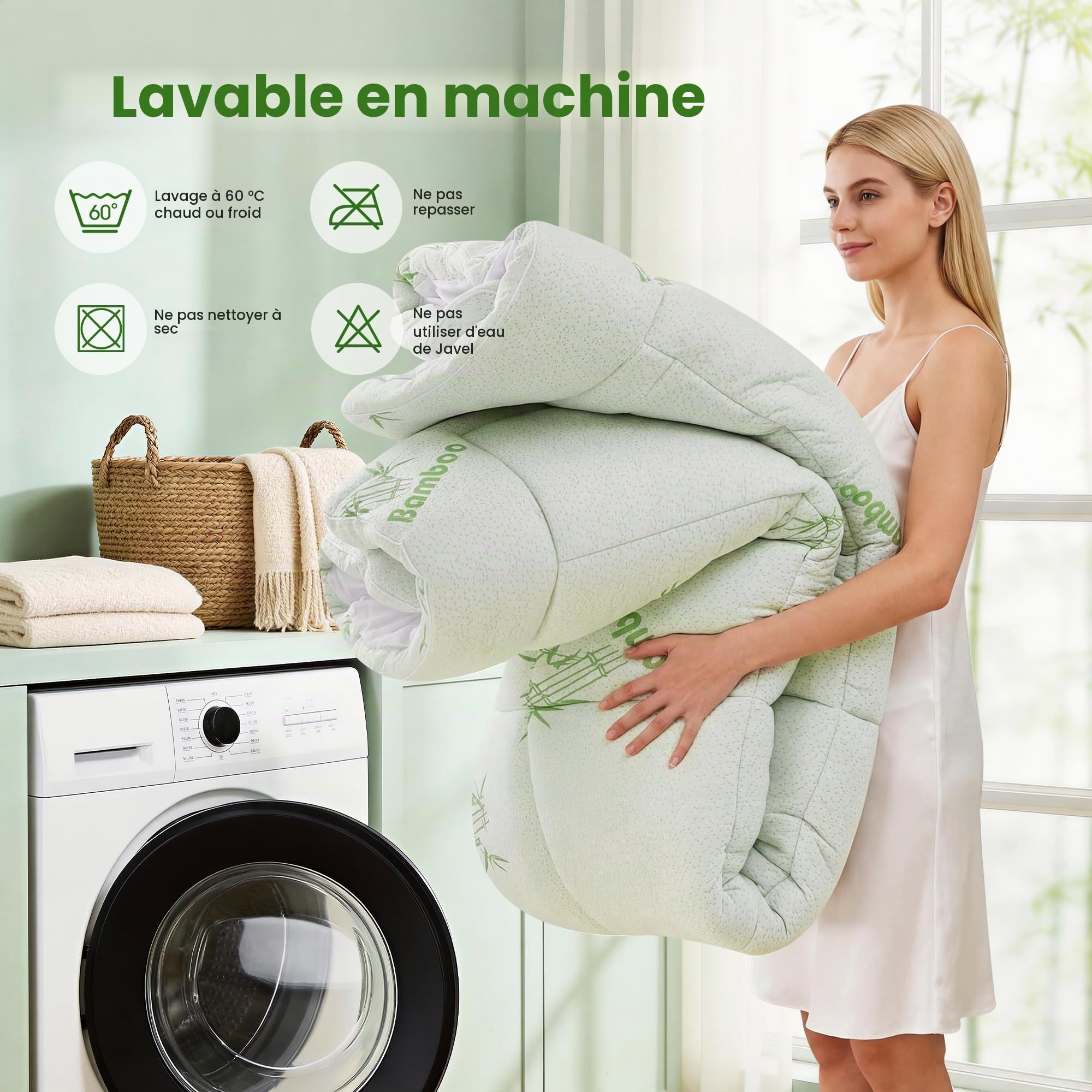 Surmatelas 140x200cm Protège Matelas en Viscose de Bambou 1000g/m² Doux | Sur Matelas 2 Personnes, Ultra-Doux, Grand Bonnet jusqu’à 40 cm, Hypoallergénique, Respirant et Lavable en Machine