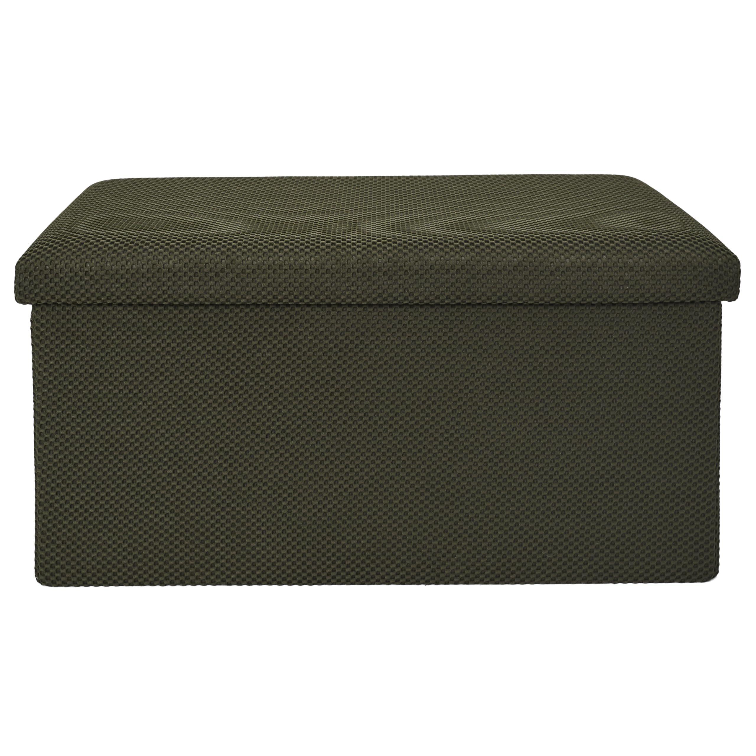 HOME DECO FACTORY Coffre Banc Pliable Multifonction Rangement Assise Kaki | Tissu, coffre banc pliable, multifonctionnel, rangement et assise, salon ou chambre, 76x38x38 cm, kaki