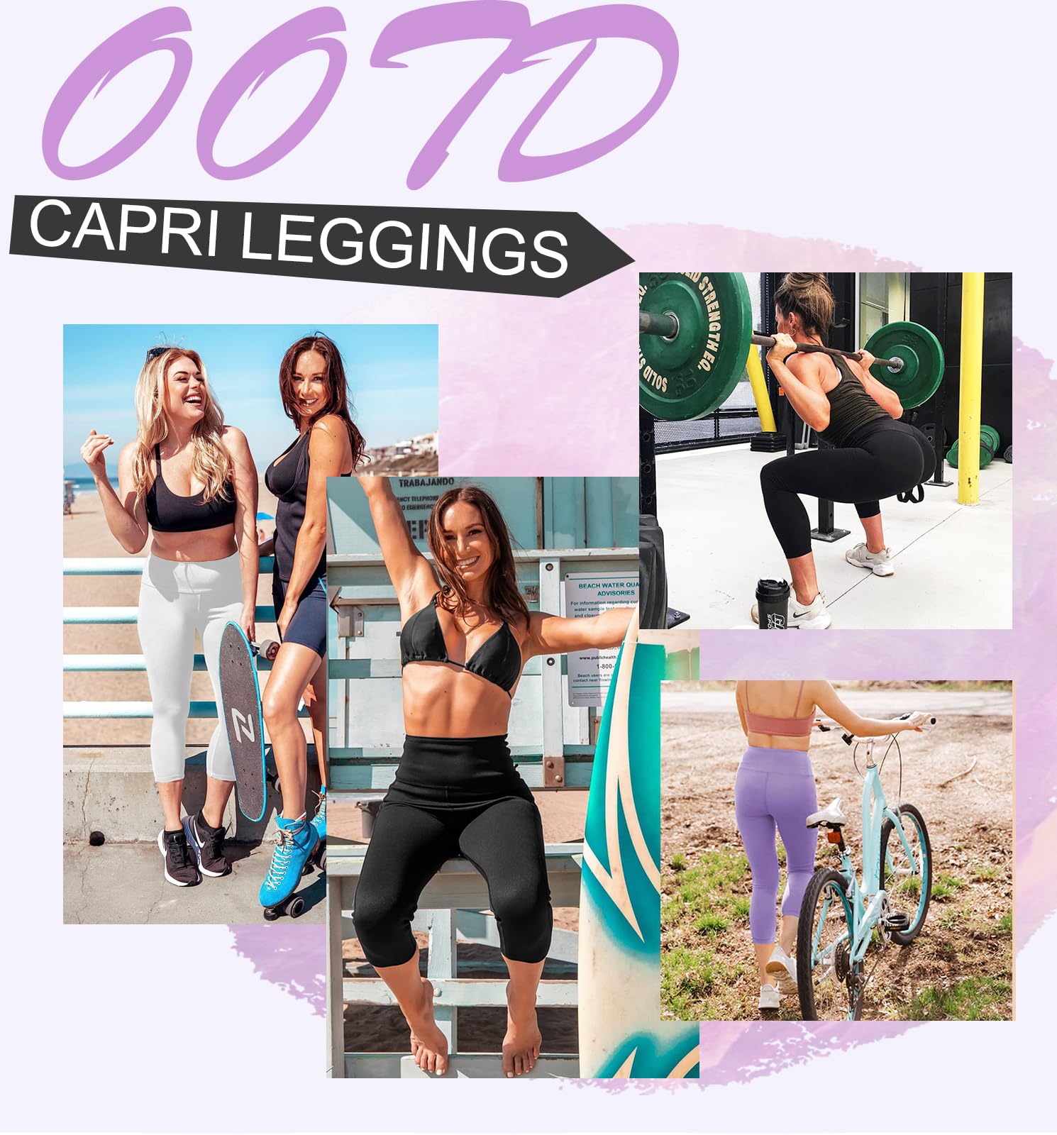 ACTINPUT 3/4 Leggins Capri Donna Vita Alta Leggings con Tasche Fitness Sportivi Corti Pantaloncini Yoga Controllo della Pancia Opaco Elastici Morbido Pantaloni