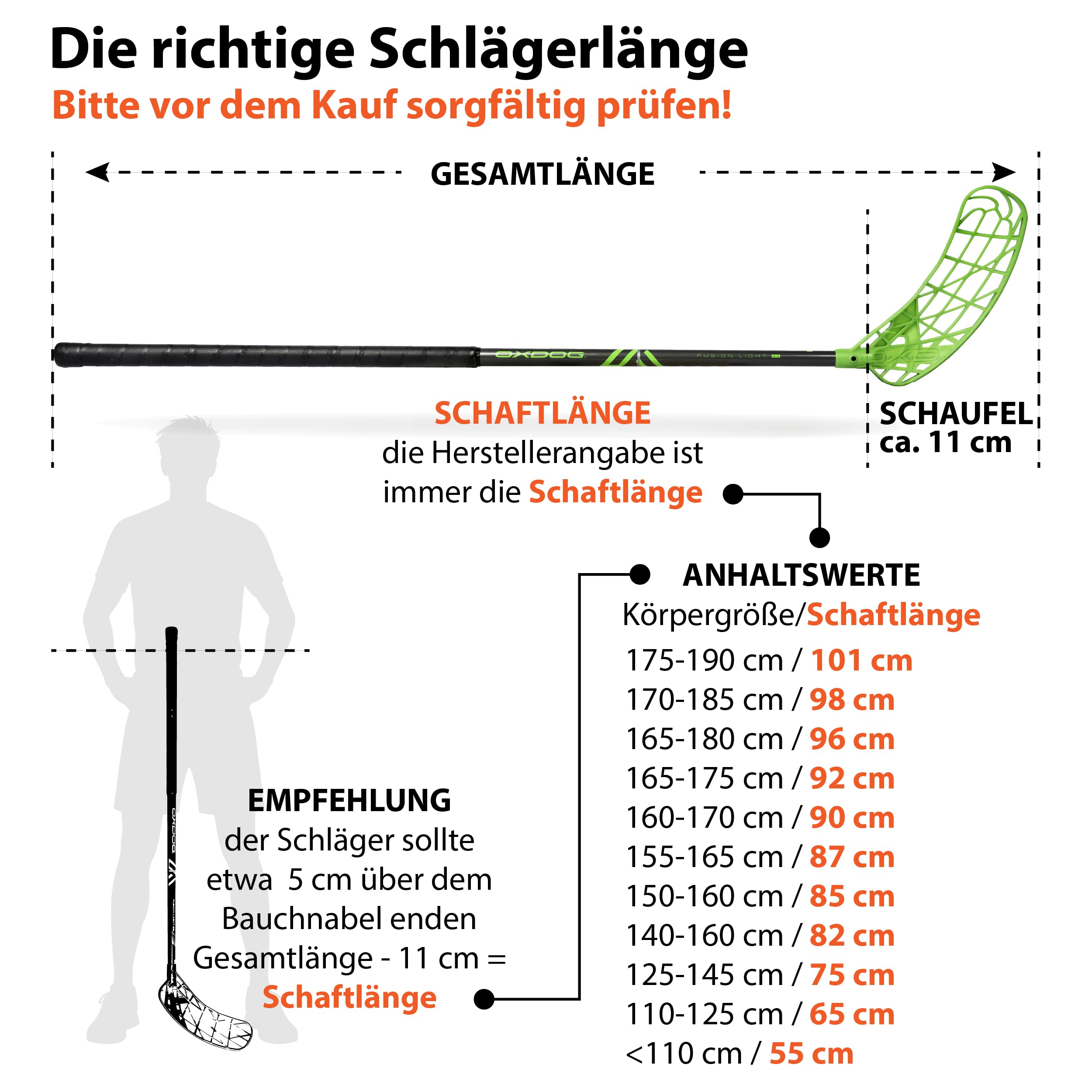 Oxdog Floorballschläger Fusion Light 32, Grey-Green Unihockey Stock - Flex 32, IFF‑Zertifiziert, Deutscher Kundensupport