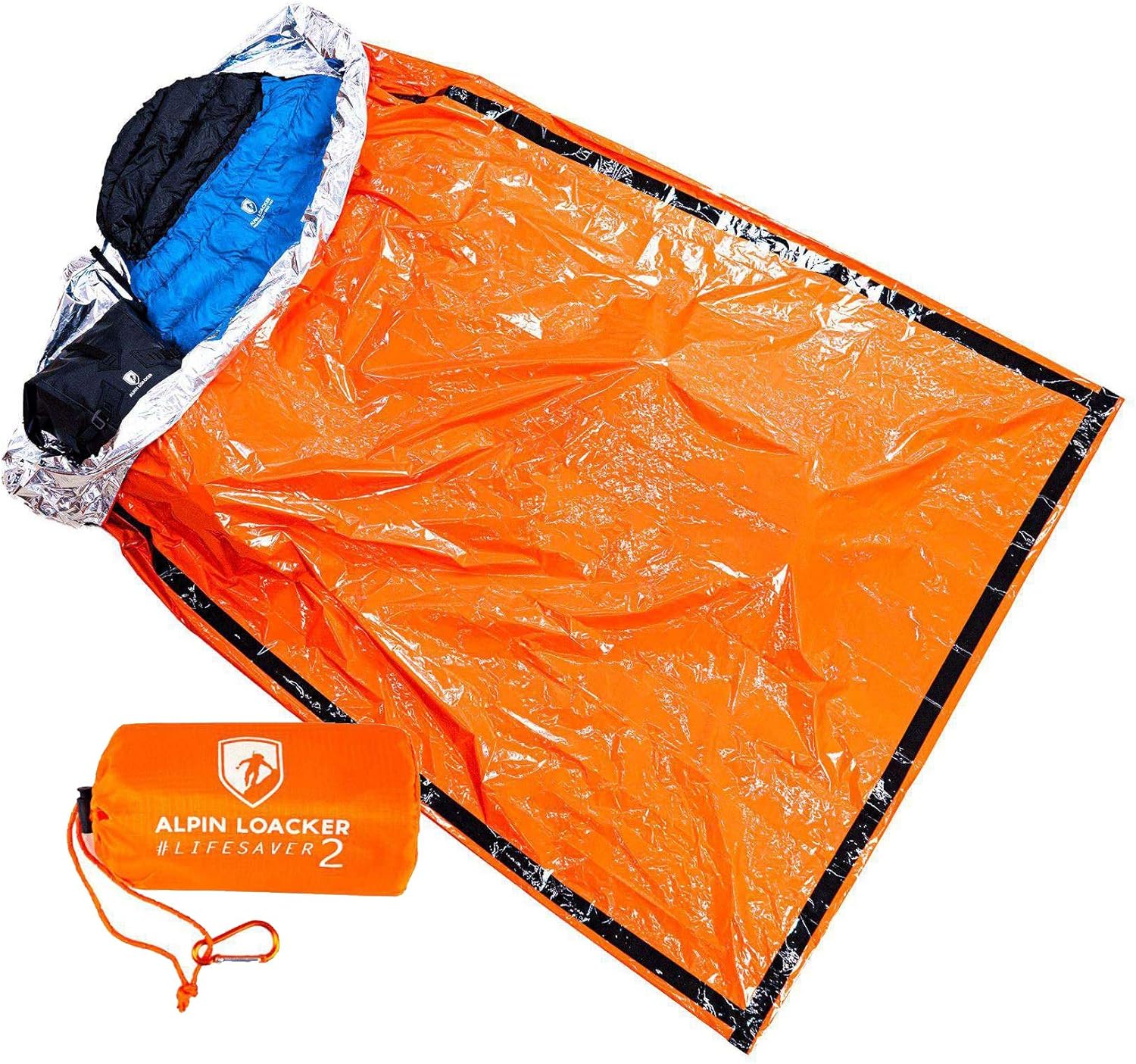 Alpin Loacker Life Saver Pro, Emergency Blanket and Bivvy Bag, Ultralight Emergency Blanket for