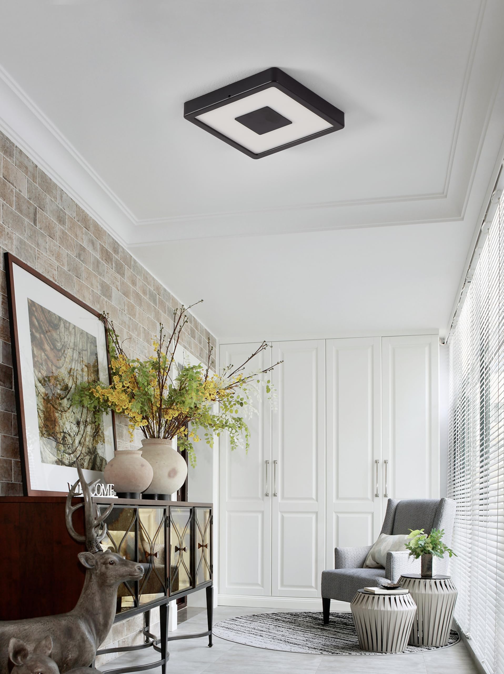 Eglo LED Outdoor Ceiling Light Iphias 2, Outside lamp for wall and Ceiling Porch Lighting - Image 3