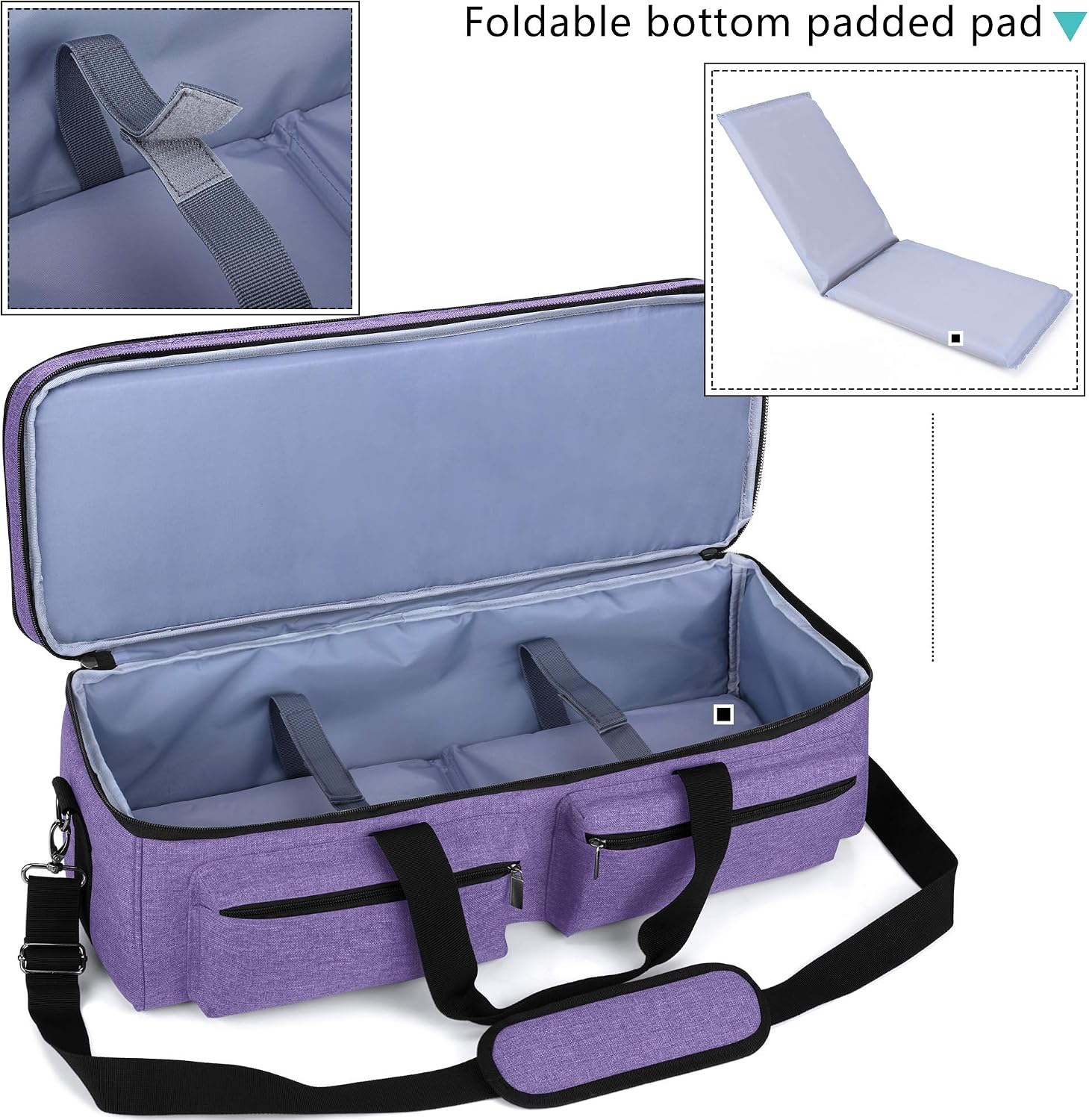 LUXJA Double-layer Bag Compatible with Cricut Explore Air (Air2) and Maker, Carrying Bag Compatible with Cricut Die-Cut Machine and Supplies (Bag Only, Patent Design), Purple