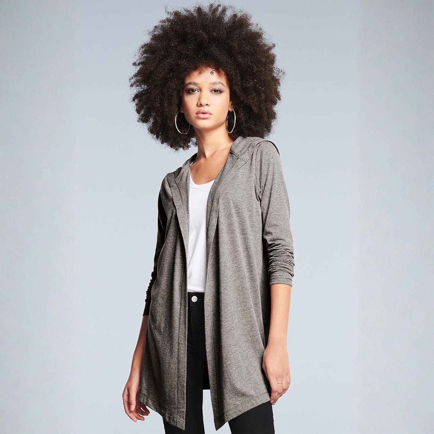 Custom Embroidered Hooded Cardigan For Women, Long Sleeve Open Front, Personalized Outerwear, Your Logo Design