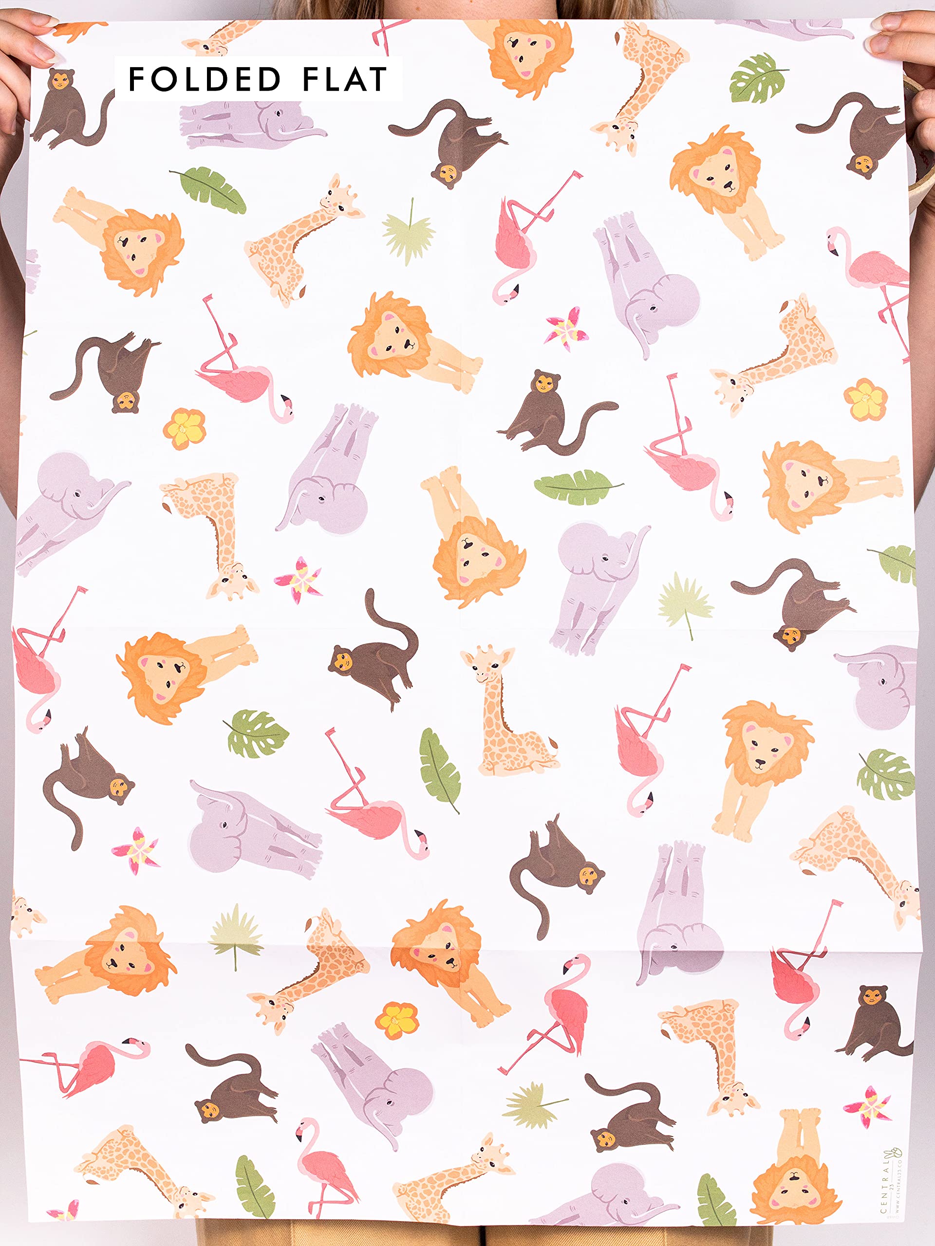 Carta Da Regalo Autunnale Con Animali Del Bosco - 6 Fogli 70x50 Cm + Adesivi - Design UK - Foto 9