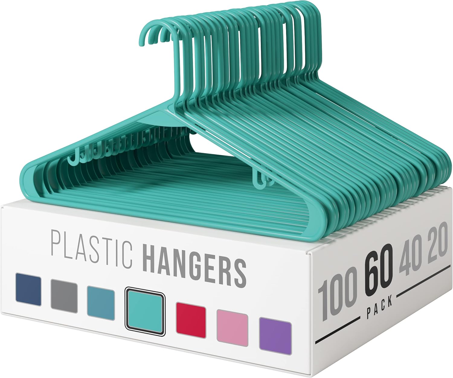 Plastic Clothes Hangers Aqua Heavy Duty Durable Coat and