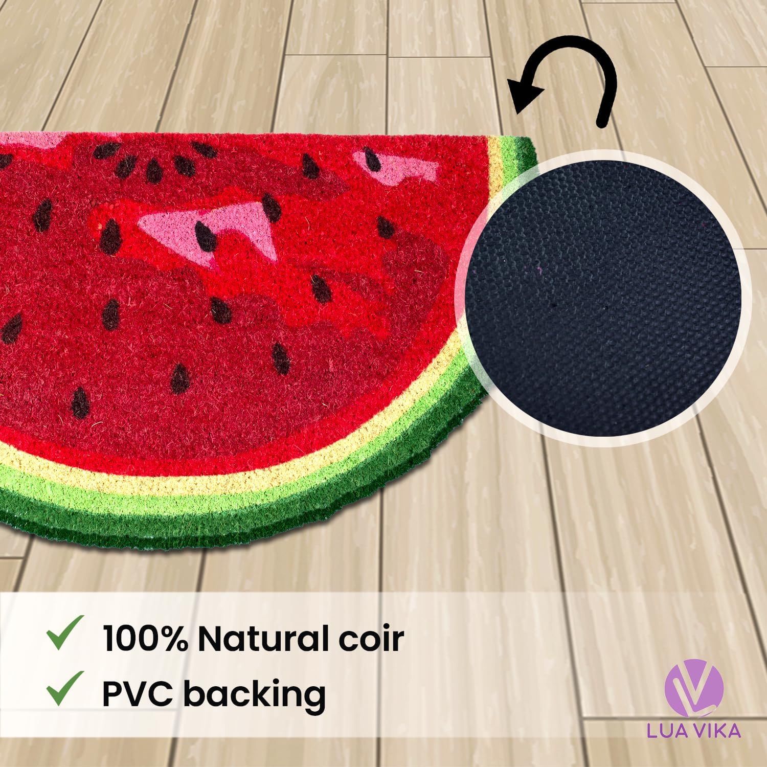 Coir Doormat, Front Door mats Outdoor, Funny Welcome mat Outdoor, Front Door mat for Home Entrance, Door mat Outside Entrance, Welcome mat Indoor 16"x27.5" (Watermelon)