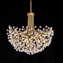 Wellmet Gold Crystal Chandelier, Tree Branch Sputnik Firework Chandelier Ceiling Hanging, Mid Century Modern Dandelion Chandeliers Light Fixture for Living Room, Dining Room, Bedroom,Entryway, Foyer