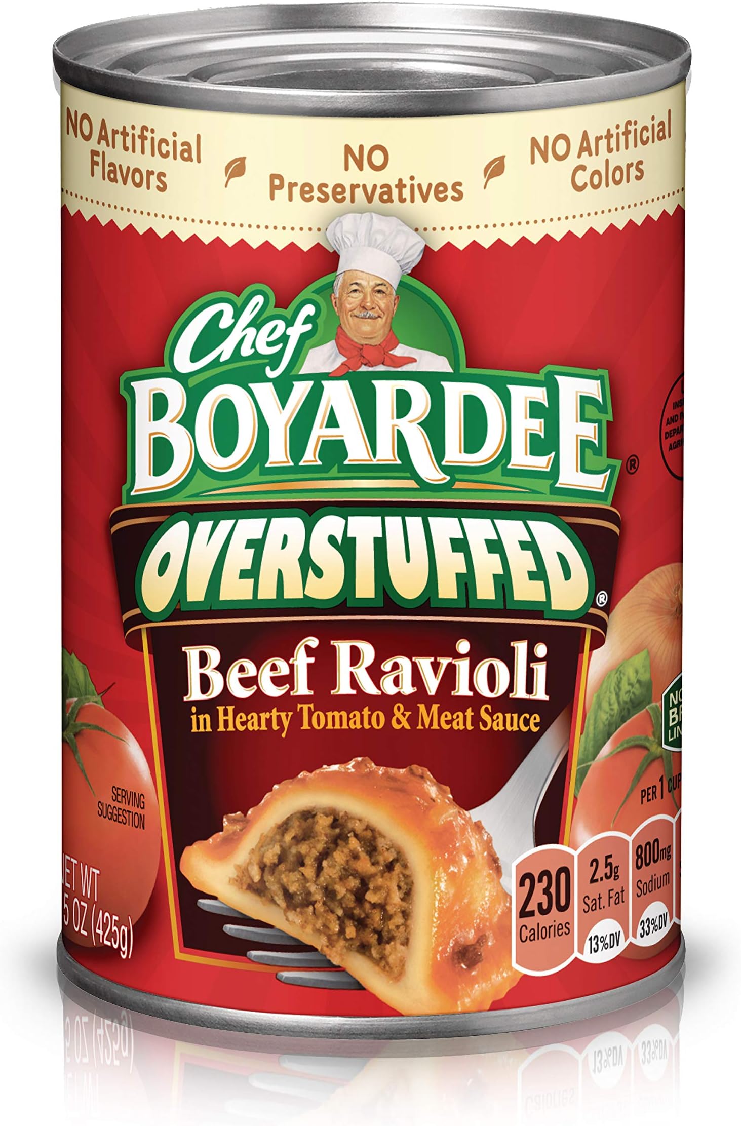 Chef Boyardee Overstuffed Beef Ravioli, 15 oz, 12 Pack