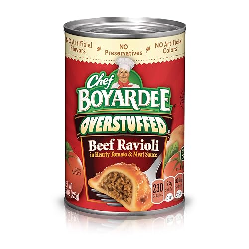 Chef Boyardee Overstuffed Beef Ravioli, 15 Oz Can (Pack of