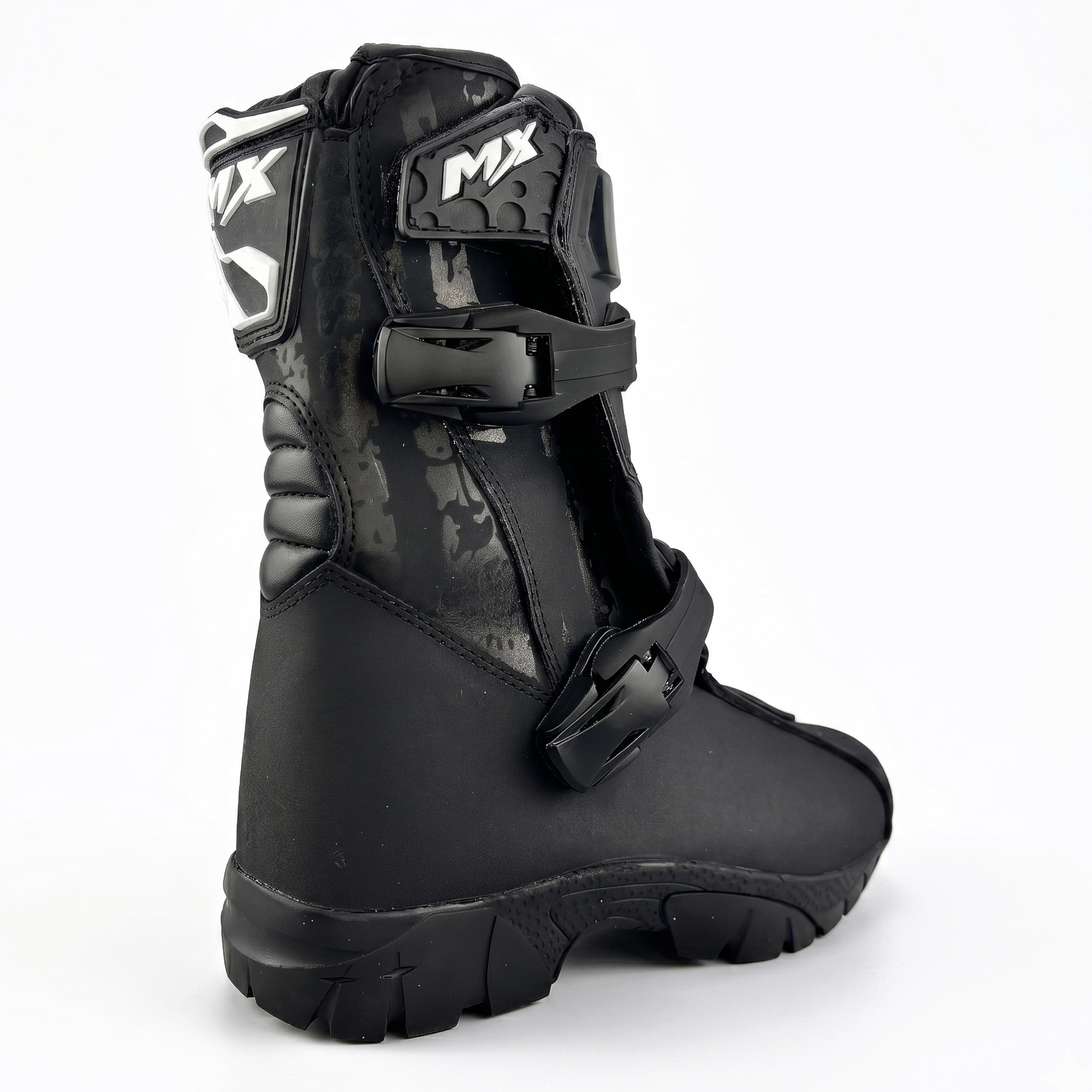 VPR Motocross-Stiefel für Kinder, CE-geprüft, MX-Enduro-Motorradstiefel mit Sohlenschutzausrüstung, rutschfest, Jugendquad, Dirt MX Boot, Schwarz , 32 EU