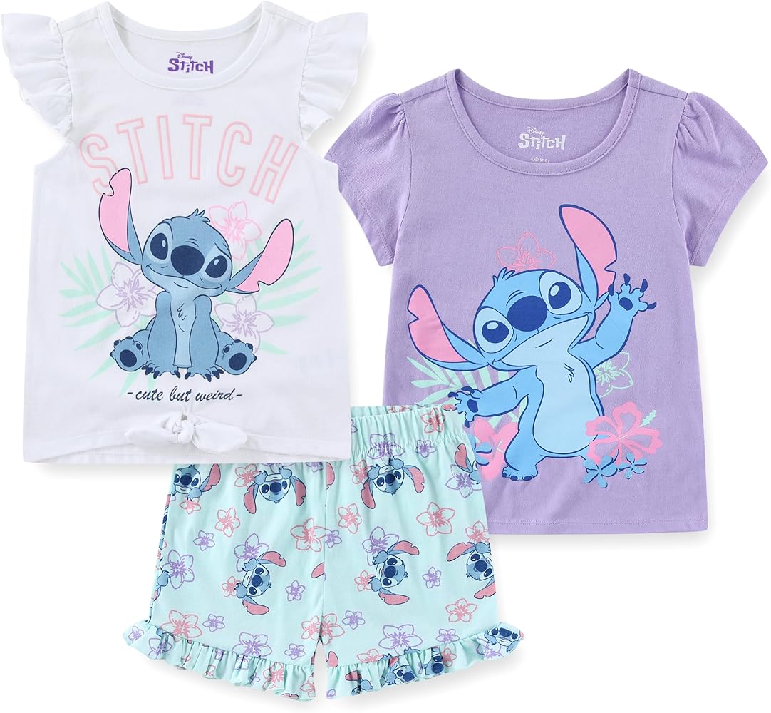 Amazon.com: Disney Lilo & Stitch Girls 3 Piece T-Shirt Tank Top