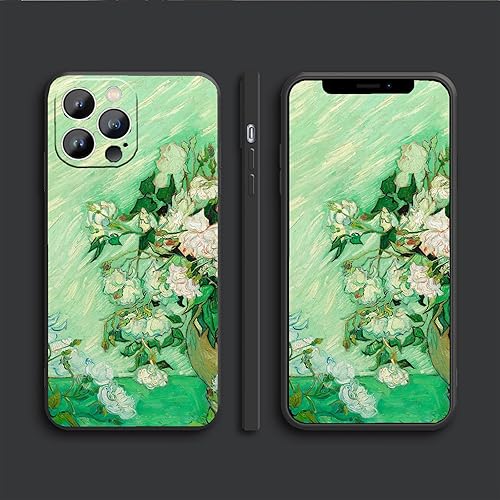 Miniatura 4 de Van Gogh - Funda de teléfono para iPhone 13 Pro Max, funda para iPhone 13 Pro Max, diseño de flores de rosas vintage para niñas y niños, funda