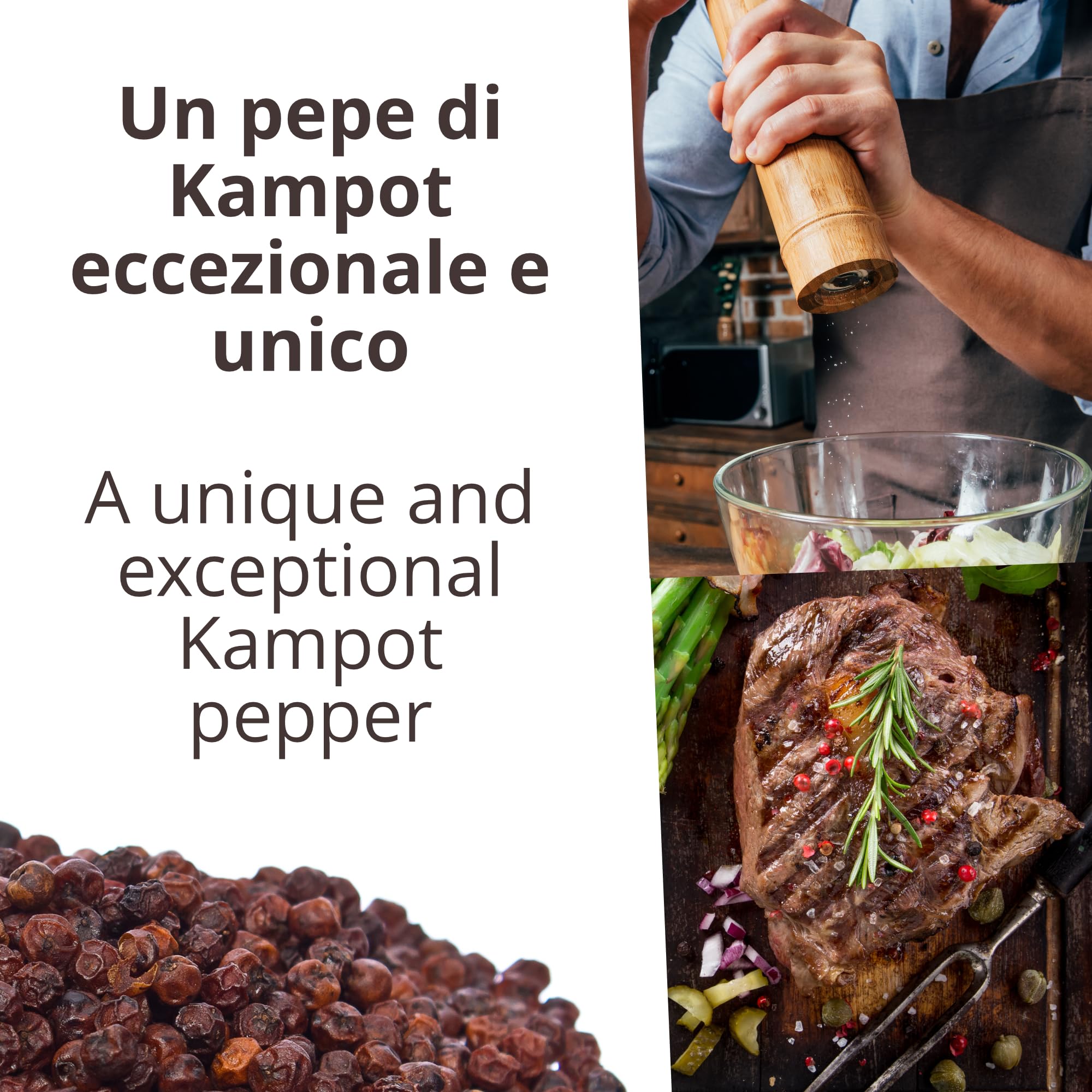 Khla - Pepe Rosso di Kampot Certificato Biologico 200g - Pepe Kampot in Grani Bio - Dolce e Fruttato - Ingrediente Spezie Cucina - Produzione Limitata - Direttamente dal Produttore - Origine Cambogia