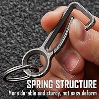 Vista 4 de KeyUnity KM01 Titanio EDC Llavero Clip con abrebotellas, Mosquetón de liberación rápida Llavero Soporte para Hombres