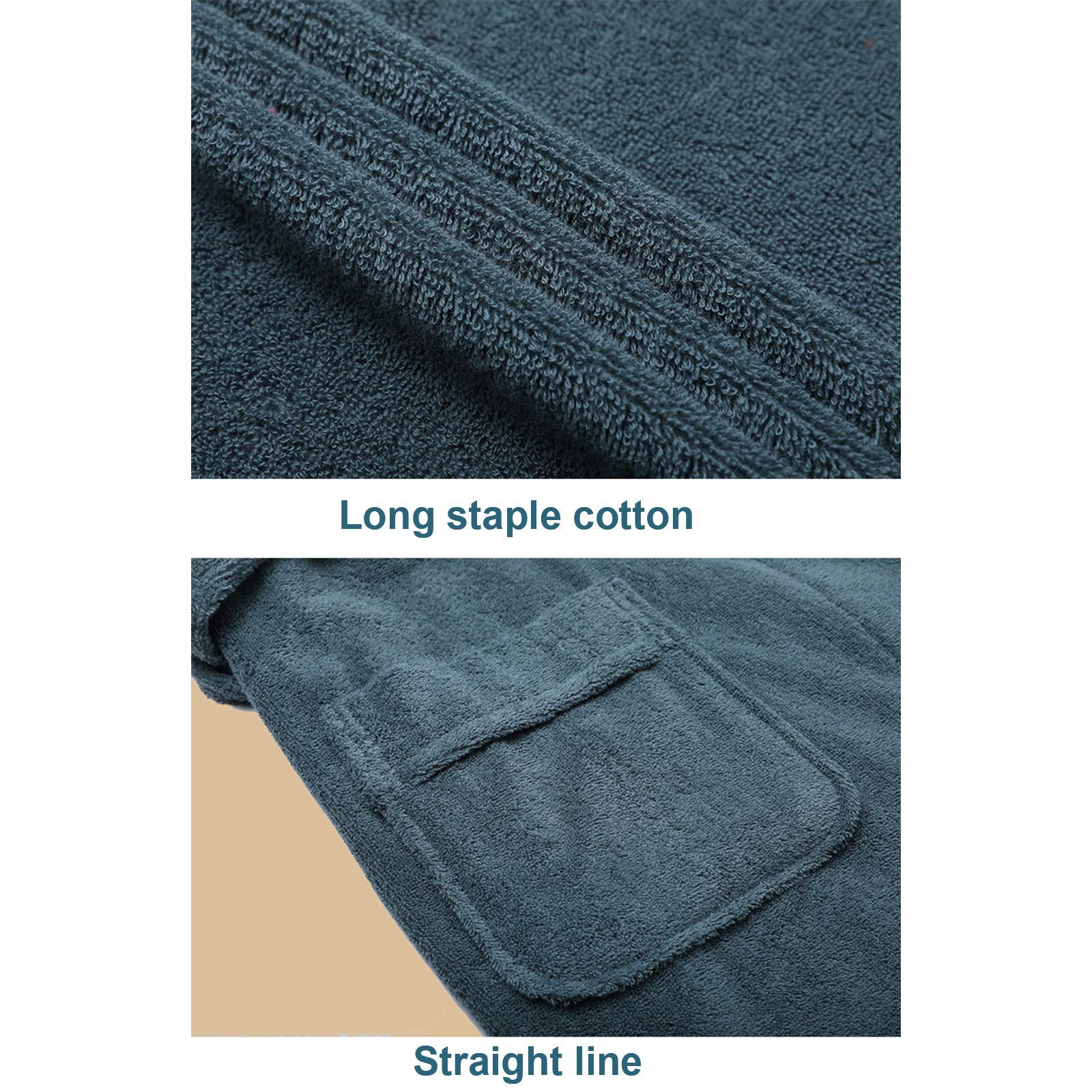 Albornoces Hombre, Albornoz de Lujo para Mujer Bata para Hombre Algodón Terry Kimon Albornoces Albornoz, Invierno Engrosado Mujer Batas largas Pareja Camisones SPA Ducha Hotel