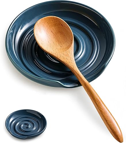 Soporte para cuchara para estufa, soporte de cuchara de cerámica para encimera, decoración de cocina para encimera, accesorios de barra de café,