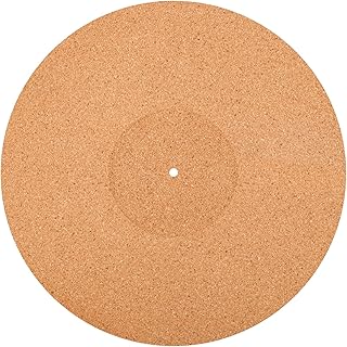 Cork Turntable Mat, 11.81 Inch Diameter Turntable Slipmat Record Player Mat for Vinyl Turntable Anti-Slip Mat Turntable Record Player Accessories for Reduce Noise
