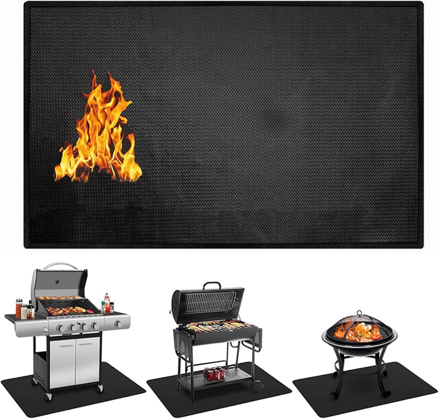 Grills Splatters Mats Oil Mats Outdoor Grills Protectors Large Grills Floor for Deck and Patios Protecting