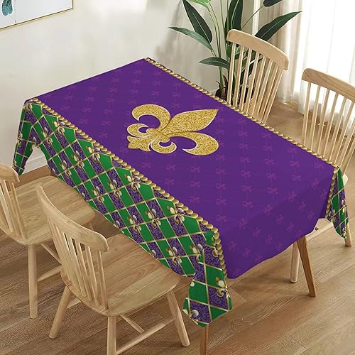 Heyfary Mantel Mardi Gras para decoración de fiesta de máscaras, diseño antiguo de azulejos, decoración de mesa para el hogar, cocina, comedor, 60 x