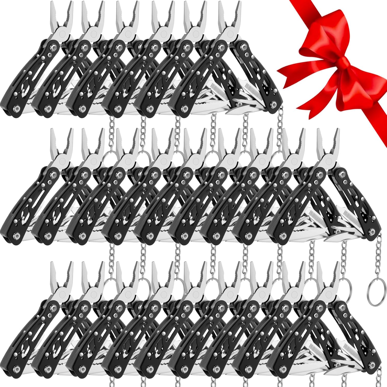 Lasnten 24 Pcs Multitool Pliers, Stainless Steel Foldable Mini Tool,Black