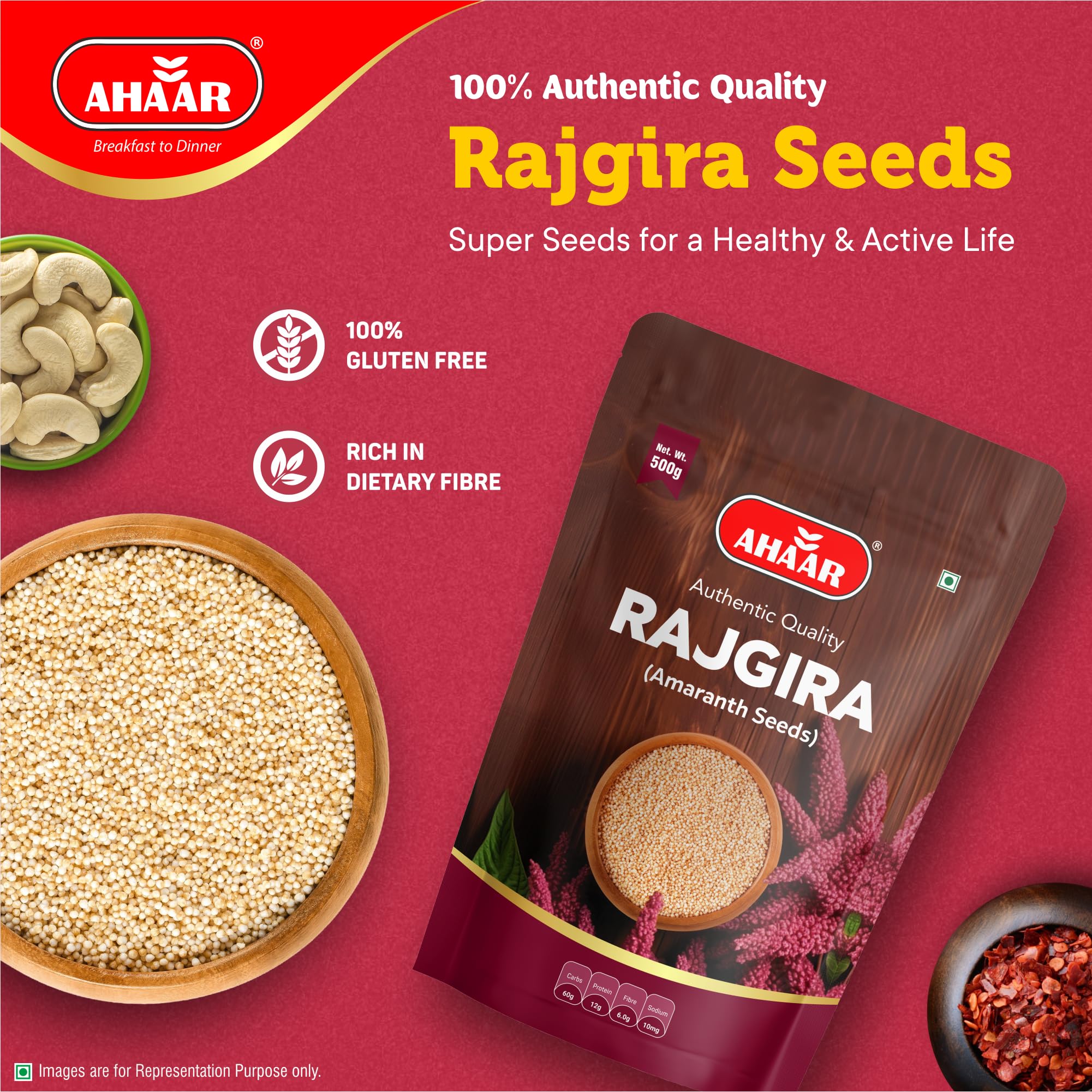 Ahaar Premium Rajgira Seeds | Amaranth Superfood 500g - Image 4 thumbnail