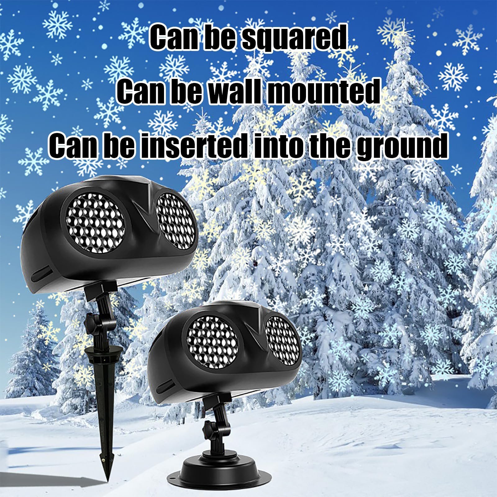 Projecteur de neige, lumière de projection de flocons de neige rotative dynamique avec télécommande pour Noël, le réveillon du Nouvel An et les fêtes