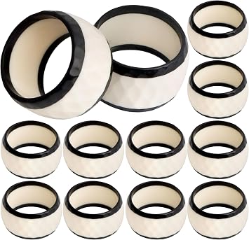 Epoxy Resin Napkin Rings Set of 12 - Elegant for Dinner Parties, Large Gatherings, Special Events & Dining Table Decor| Durable Napkin Rings, Easy to Clean Black White - CLEENTABLE