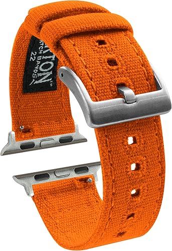 Miniatura 8 de Barton Watch Bands - Correas de reloj de lona y acero inoxidable, liberación rápida, color a elegir, compatible con todos los relojes Apple 1, 2, 3,