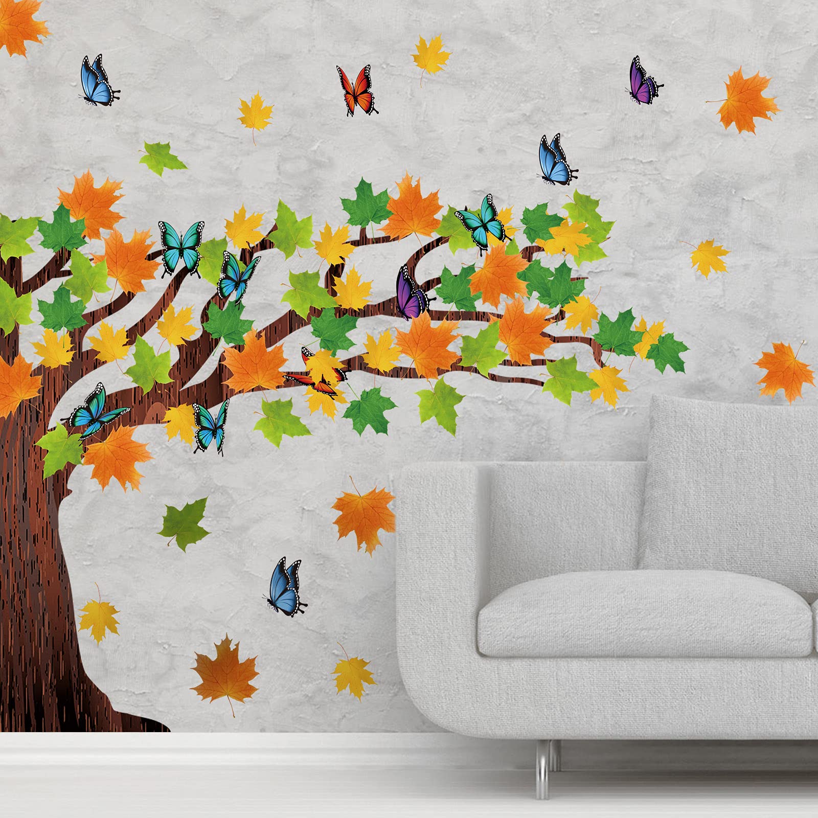 106-teiliges Herbst-Baum-Pinnwand-Set Mit Blättern & Schmetterlingen – DIY Dekoration Für Klassenzimmer & Zuhause, 119,9x91,9 Cm