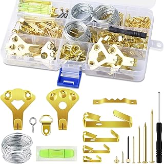 ERKOON 247pcs Picture Hanging Hooks, Picture Hooks Heavy Duty Picture Hangers Photo Frame Hangers Kit with Nails for Making Picture/Photo Frame Hangers, Canvas Wall Mounting Hanger