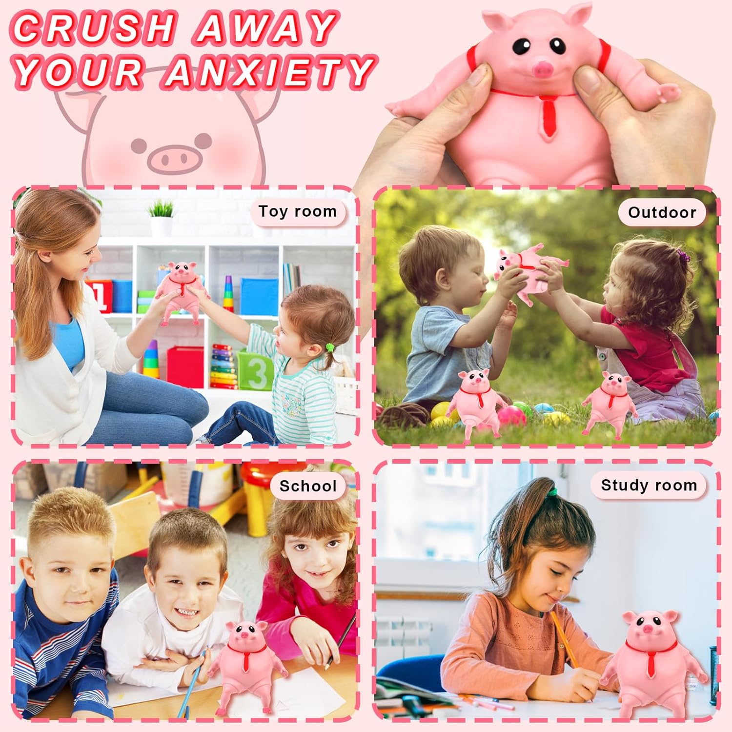 Jouet Cochon à Presser Anti-Stress pour Enfants dès 3 ans | Soulagement du Stress et Divertissement Créatif - Description