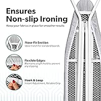 Vista 2 de Home Intuition Funda para tabla de planchar extra gruesa y almohadilla de hierro resistente a la quema con cierre de velcro y borde elástico, 15 x