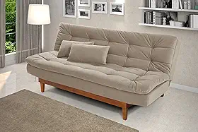 Sofá-Cama Dubai Conforto para sua Sala em Suede Cor Areia