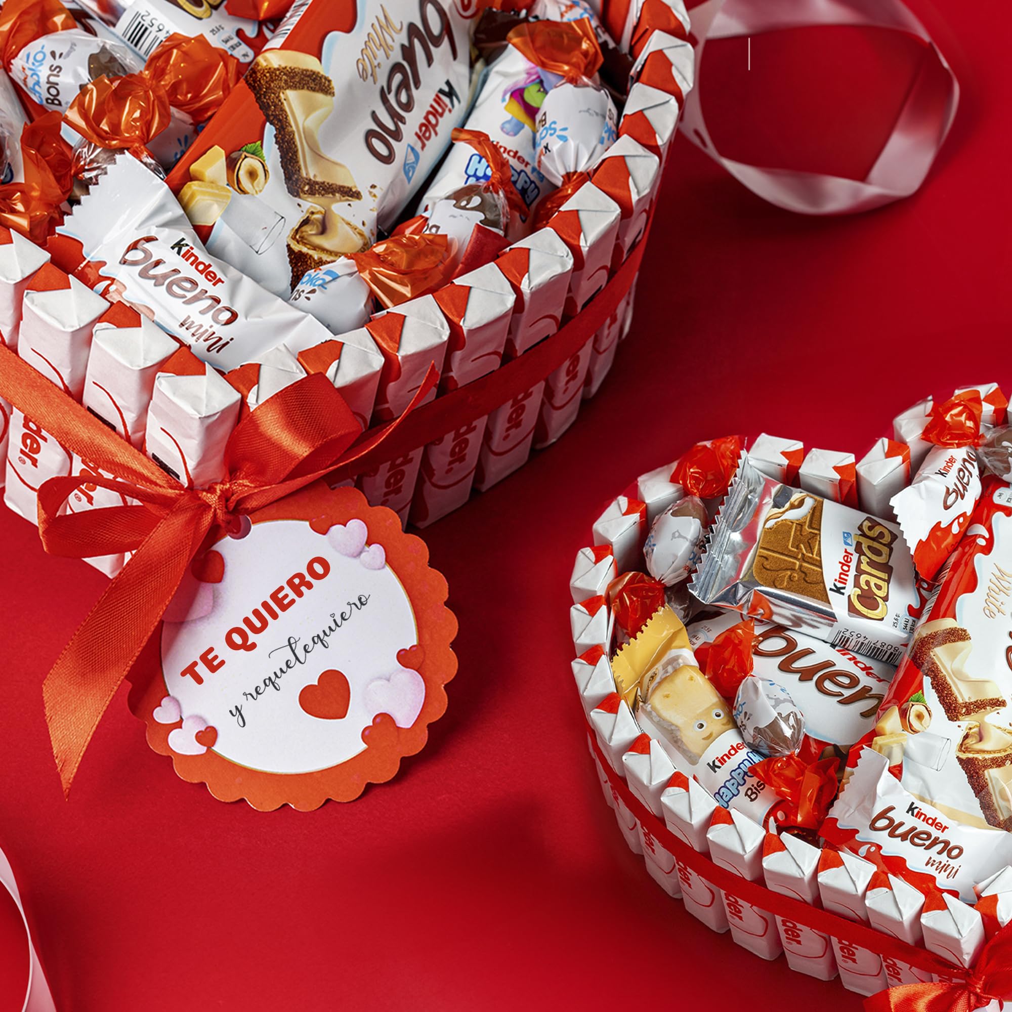 Onza Regalo Cesta día de la madre Chocolates Kinder Bueno pack Bombones Chocobons Happy Hippo Cards