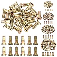 Vista 1 de Tuerca de remache M4 multi-agarre M4 chapada en zinc con vástago de cabeza plana roscado Tuerca de remache con acabado de zinc dorado