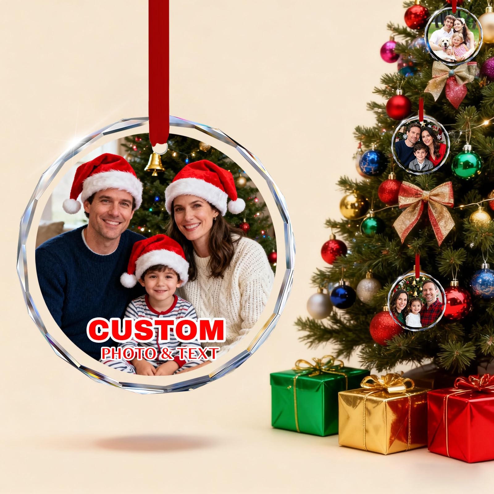 Qsz Girls Christmas Decorations 2 Personalised First Christmas Baubles Gifts Christmas Tree Decorations Custom Xmas Bauble Gift For Mom Dad Family Boys Friends (Christmas Decorations 2)