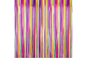 Fiesta Bachelorette Party Decorations 2 Pack Rainbow Streamer Fringe Foil Curtain Backdrop