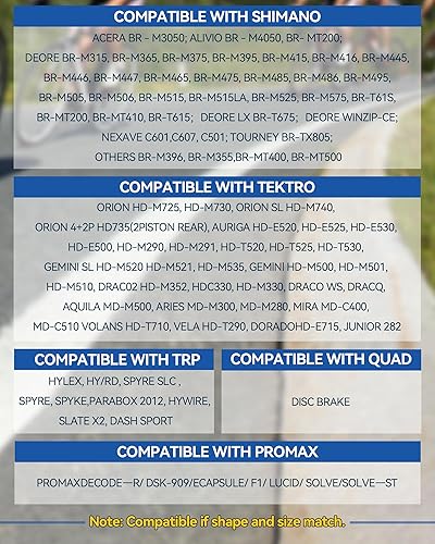 Miniatura 5 de AGPTEK Pastillas de freno de bicicleta, pastillas de freno de alto rendimiento, pastillas de freno de disco y resorte (semimetálico y resina) para